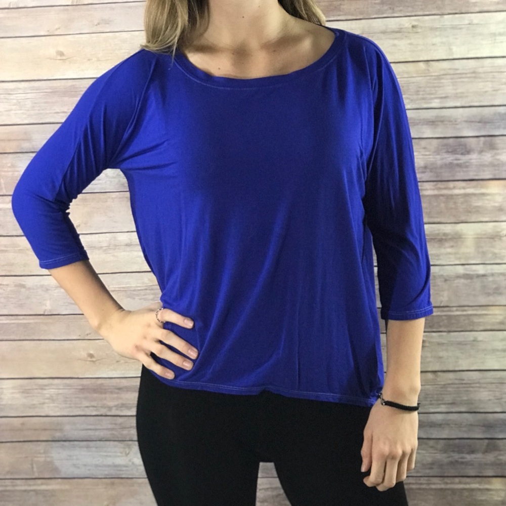 Michael Stars Hi-Lo Hem Tee Blue One Size